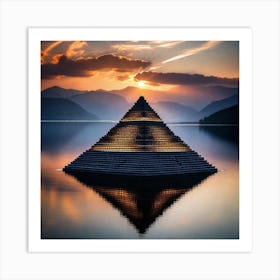 Pyramid At Sunset Art Print