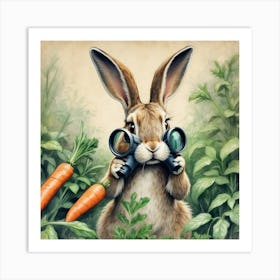 Rabbit With Binoculars 1 Art Print