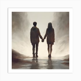 Couple Holding Hands Art Print