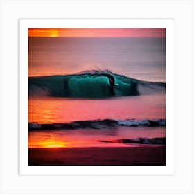 Sunset At The Beach 320 Art Print