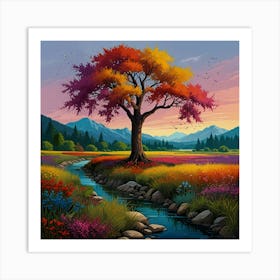 Colorful Nature Painting Art Print 2 1 Art Print