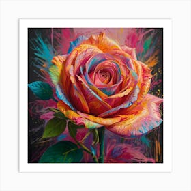 Colorful Rose Art Print