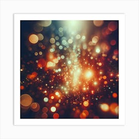 Abstract Christmas Lights Bokeh Art Print