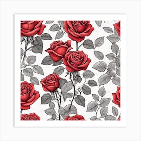 Red Roses 8 Art Print