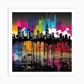 City Skyline Canvas Art 2 Art Print