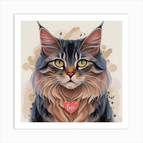 Purr Fect Cat Love Print Art And Wall Art Art Print