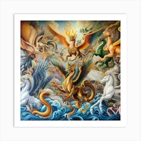 Dragons Of The Ocean Art Print