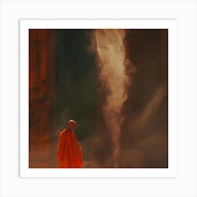 Buddha In The Smoke Art Print