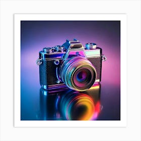 Firefly Futuristic Iridescent Camera With Vibrant Reflections 13793 Art Print