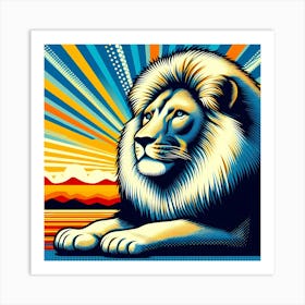 Lion In The Sun Art Print