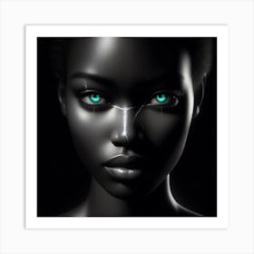 Black Woman With Green Eyes 16 Art Print