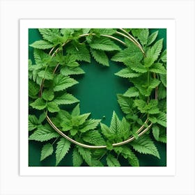 Wreath Of Mint Leaves Art Print