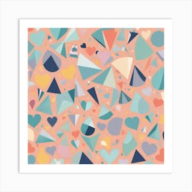 Heart And Triangles Art Print