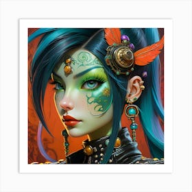 Steampunk Girl Art Print