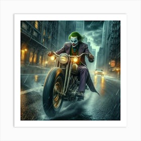 Joker On A Motorcycle 15 Art Print