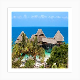 Huts On The Beach Art Print