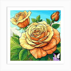 Orange Roses Art Print