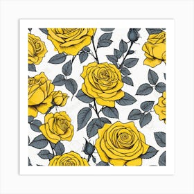 Yellow Roses 8 Art Print