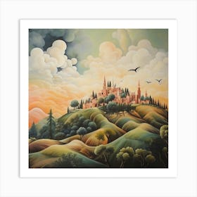 Abstract Echoes: Italian Landscape's Timeless Beauty Art Print