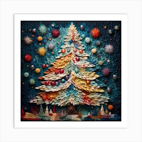 Festive Retro Paint Whirl Art Print