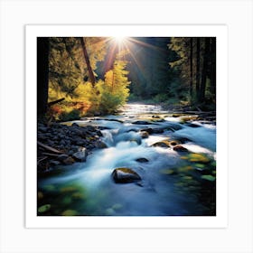 Sunrise Over A River Art Print