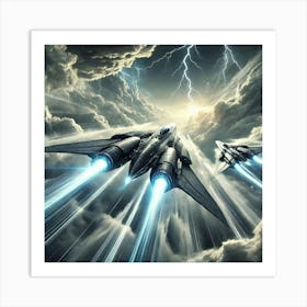 Skyblade Frigates High Speed Maneuver Art Print