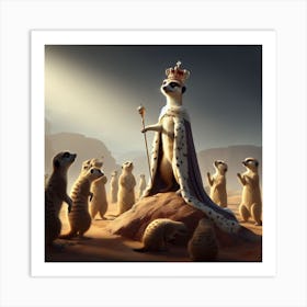 Meerkats In The Desert Art Print