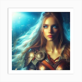 Beautiful Girl In Armor Art Print