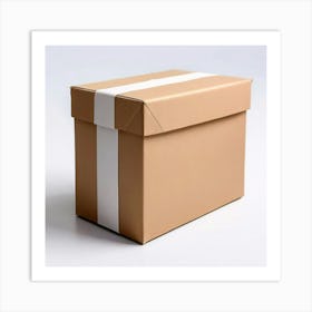 Mock Up Blank Box Parcel Cardboard Customizable Template Unprinted Clean Simple Minimalis (16) Art Print