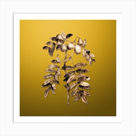 Gold Botanical Service Tree on Mango Yellow n.1379 Art Print