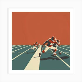 Football Players On The Field Art Print