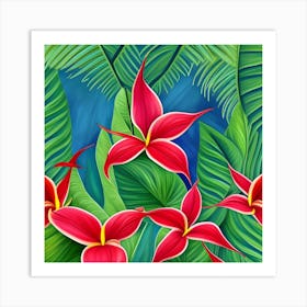 Tropical Flowers Four Art Print