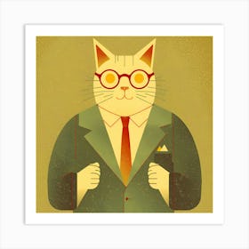 Business Cat Art Print