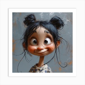 Little Girl With Long Hair Art Print