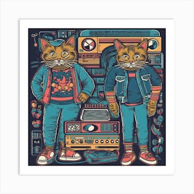 Hip Hop Cats 2 Art Print