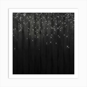 Black Wood Background With Stars Art Print