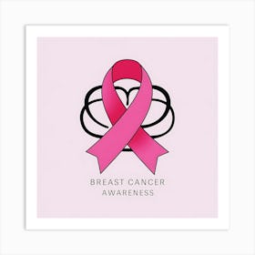 Women Breast Cancer Awareness background in Pink Ribbon international symbol for month October clipart and poster clipart and wall art 1 Art Print