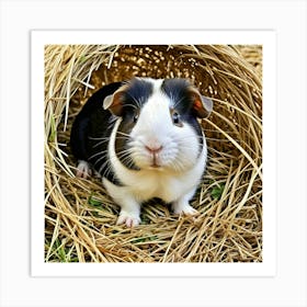Guinea Pig Rodent Pet Small Furry Cute Fluffy Cavy Herbivore Domesticated Whiskers Ears (3) Art Print
