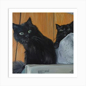 Two Black Cats Art Print