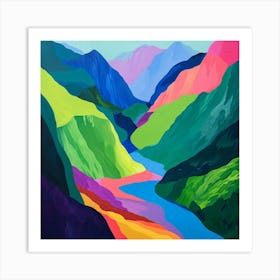 Colourful Abstract Fiordland National Park New Zealand 3 Art Print