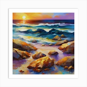 Sunset At The Beach 23 Art Print