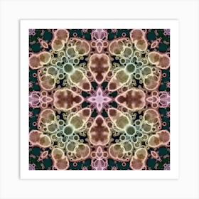 Pink Mandala Flower Abstract Watercolor Art Print