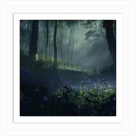 Bluebells In The Forest Art Print