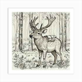 Deer In The Woods 88 Art Print