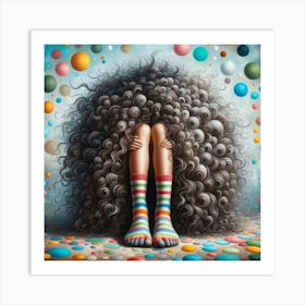 Girl With Curly Hair 1 Art Print