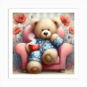 Teddy Bear In Pajamas Art Print