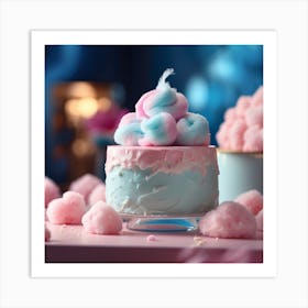 Blue And Pink Cotton Candy Art Print