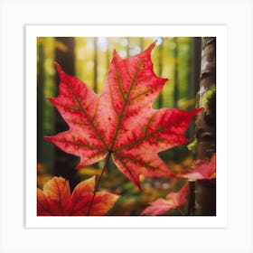 A red maple leaf 3 Art Print