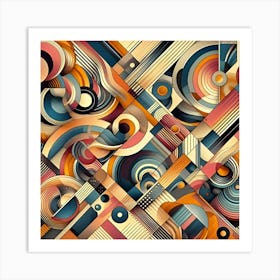 A Kaleidoscope Of Abstract Geometric Patterns, Reminiscent Of 1960s Op Art, 3 Art Print