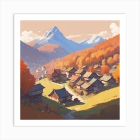 Autumn Village 5 Art Print